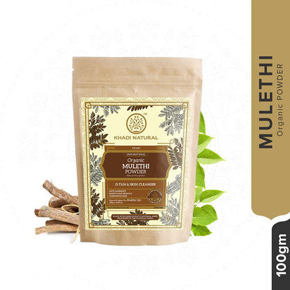 Khadi Natural Mulethi Organic Powder Pack | Herbal Skin & Hair Care Remedy | Natural & Pure Mulethi Powder- Pack of 2 (100 g x 2) (200 g)