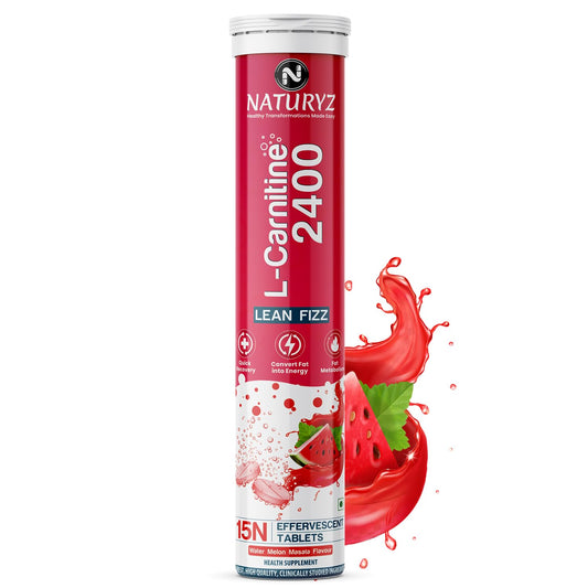 Naturyz L-Carnitine L Tartrate 2400 mg Converts fat into Energy|Energy & Endurance|Performance & Recovery - 15 capsules (Water Melon Masala Flavour), 1 count
