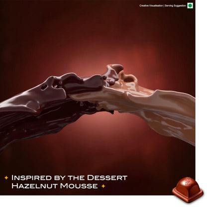 Fabelle Hazelnut Mousse, Centre-filled Luxury Chocolate Bar with Cocoa Mousse and Roasted Turkish Hazelnut Bits, 128g