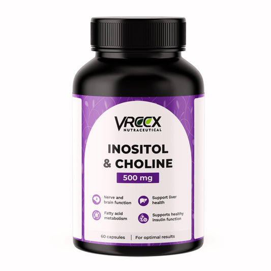 VREEX Choline & Inositol 500 mg – Supports Brain Function, Liver Health & Fat Metabolism – Nootropic Supplement0 (60 Capsules)