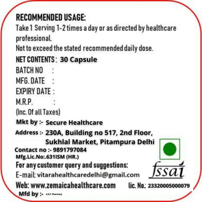 Secure Healthcare | Perfect Growth | Increase Body Strength | Height Growth | Body Growth Bones | Capsule | 30 No | Pack of 1