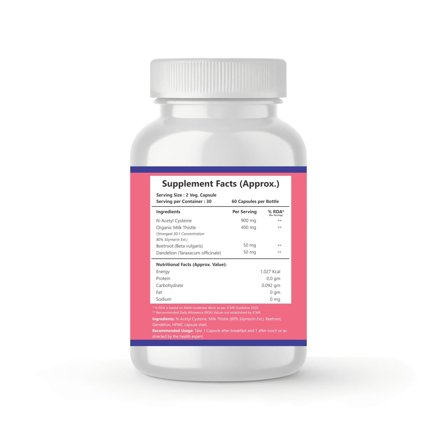 Nutrapark Liver Detox Capsules with NAC & Milk Thistle | Liver Cleanse & Antioxidant Support | with Beetroot & Dandelion | 60 Veg Capsules