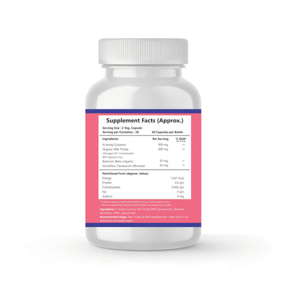 Nutrapark Liver Detox Capsules with NAC & Milk Thistle | Liver Cleanse & Antioxidant Support | with Beetroot & Dandelion | 60 Veg Capsules
