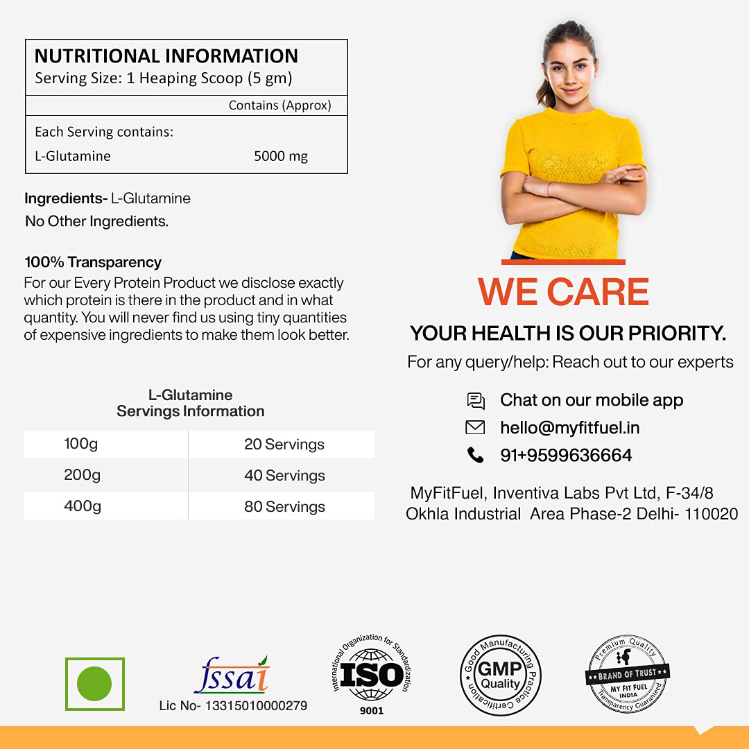 MyFitFuel Pure Micronized Glutamine | 200gm, 40 Servings (Unflavoured)- image 6