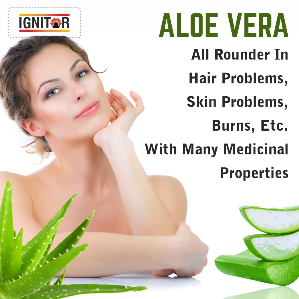IGNITOR Pure Extract Aloe Vera Capsules Helpful for Hair Grow | Skin | Burns | Constipation - (1 Piece)