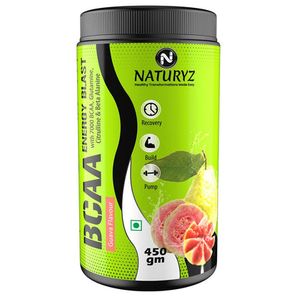 NATURYZ BCAA Energy Blast Pre Intra Post Workout Supplement With 7000 BCAA | Glu