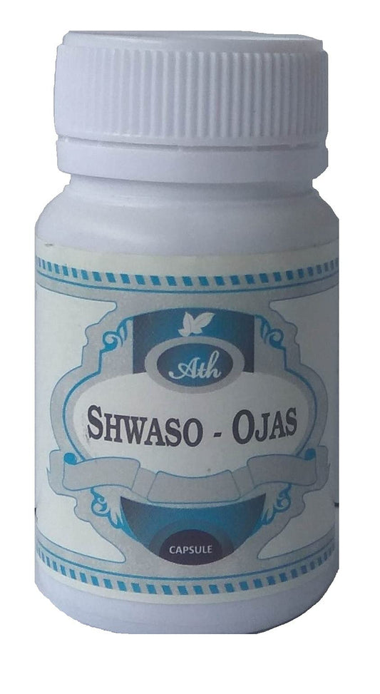 Ath Ayurdhamah Shwaso Ojas Capsules for Respiratory Issues - 1 Month Pack (180 C
