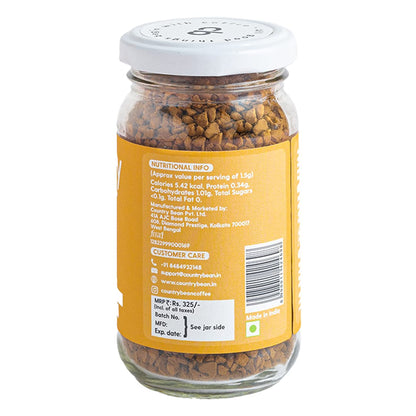 Country Bean Caramel Instant Coffee Powder 50 G | 100% Arabica, Freeze-dried, Flavoured coffee | No Added Sugar | Makes 25 Cups