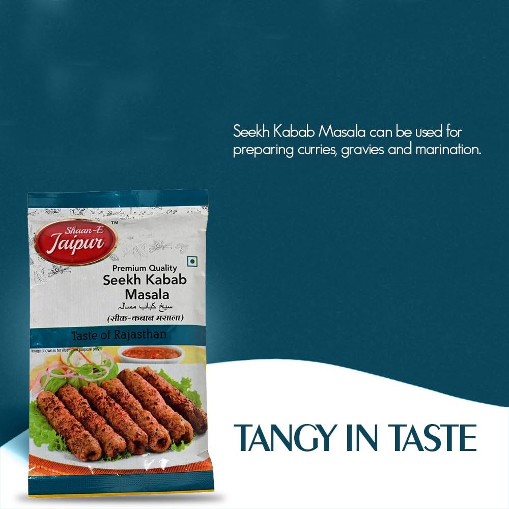 SHAAN-E JAIPUR Seekh Kabab Masala 50 Gm Each Spice Mix | Easy to Cook | Pack of 1 | Super Convenient & Cooks in Minutes