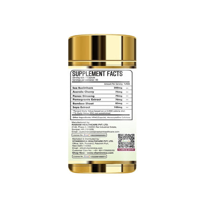 Vitaminnica Plant Based Collagen - Skin, Hair, Nails, Bones & Joints - 60 Capsules