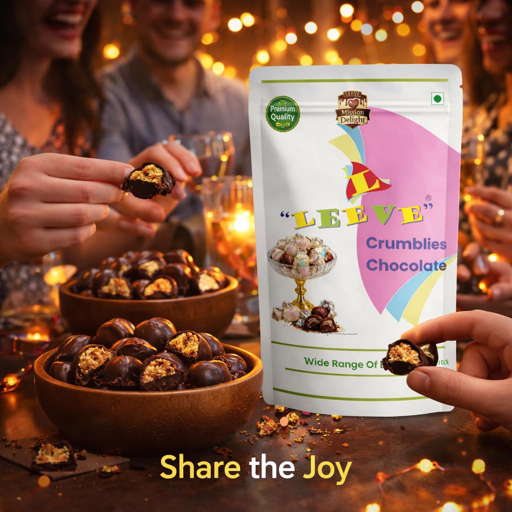 Leeve Crumblies Chocolate 200g | Crunchy Chocolate Bites | Crispy Choco Cubes | Kids Favorite Treat | Snack & Gifting Chocolate | Sweet Dessert Delight