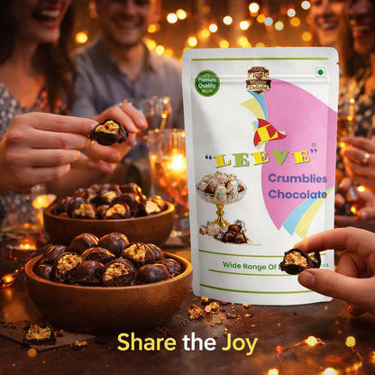 Leeve Crumblies Chocolate 200g | Crunchy Chocolate Bites | Crispy Choco Cubes | Kids Favorite Treat | Snack & Gifting Chocolate | Sweet Dessert Delight