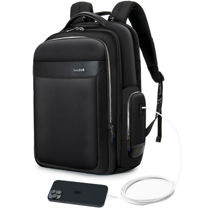 HORNBULL Travel Backpack for Men 45L Large Heavy Duty Office Travel Laptop Bag Fit Upto 17" Laptop 1680D Polyester Water-resistant Padded Overnight Laptop/Clothes Bag with Multi-Pocket, Black