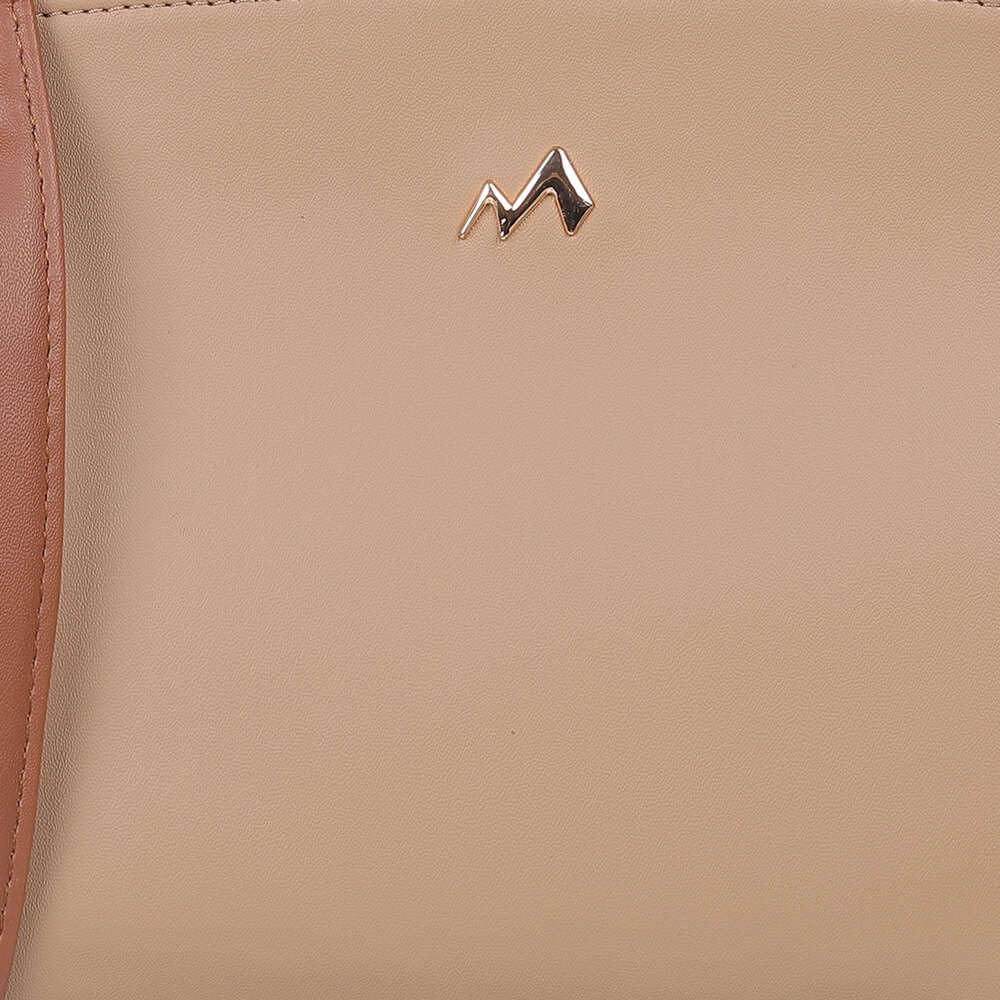 Metro Women Beige Faux Leather Premium Zipper Casual Sling Bag For Women (66-60)