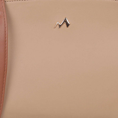 Metro Women Beige Faux Leather Premium Zipper Casual Sling Bag For Women (66-60)