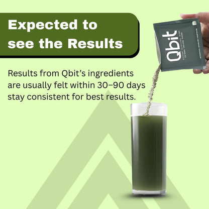 Qbit Probiotics Supplement for Men & Woman | 5 Servings | With Prebiotics, 60+ Multivitamins | Plant Based Nutrition Health Drink and Superfoods | Supports Gut Health, Energy, Immunity | Zero Sugar