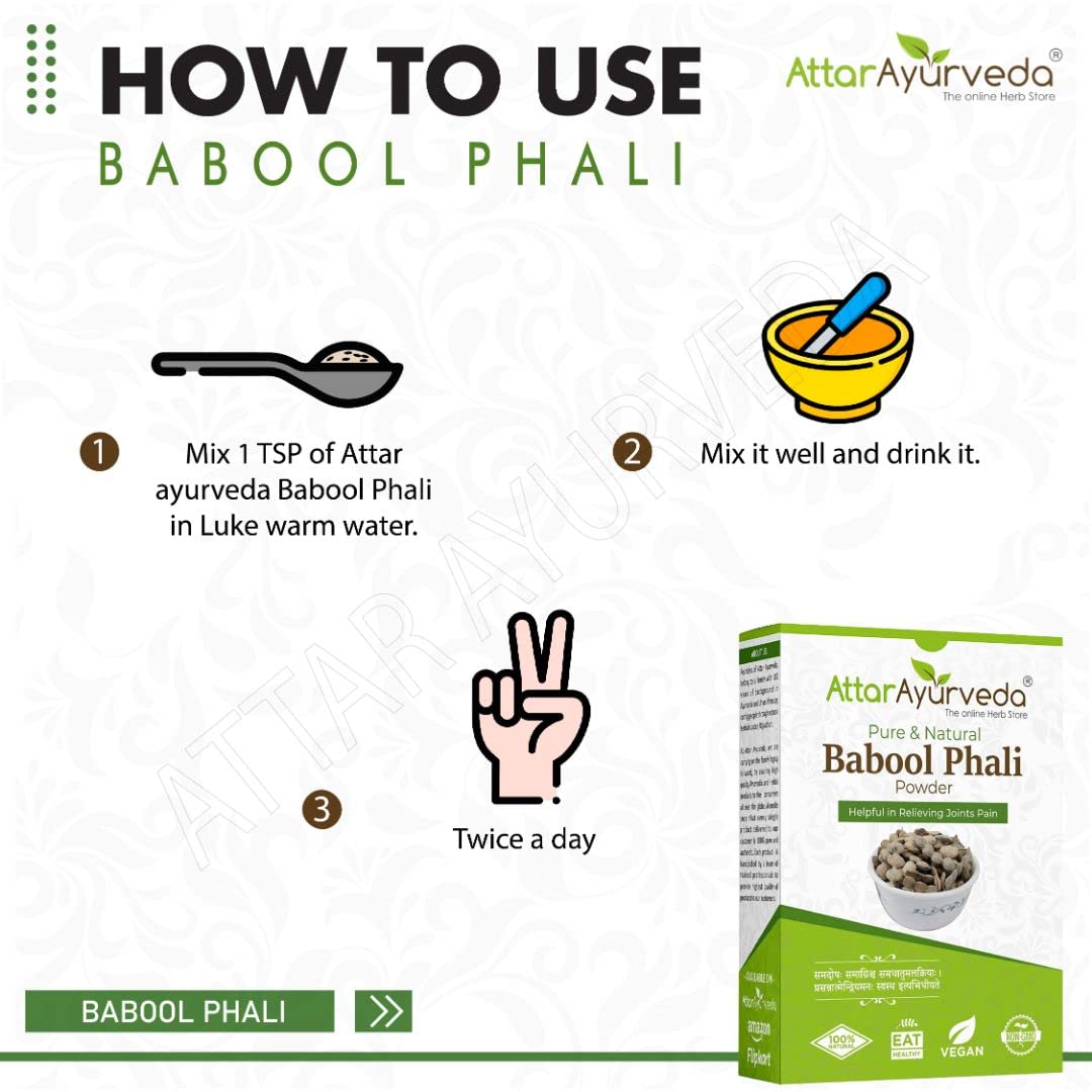 Attar Ayurveda Babool Phali Powder (500 grams) - Babool Fali - Kikar Ph- image 3
