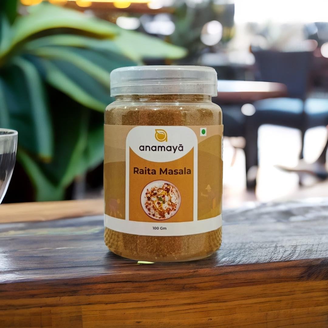 Anamaya Raita Masala Powder | Dahi Bada Masala | Dahi Vada Masala | Authentic Spice Mix from Prayagraj | Packed in an aesthentic food grade Jar | 100 gms