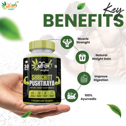 Shrichitt Ayurveda Pushtikaya Tablets Natural Formula, Men and Women (30 Tablets Pack of 1)