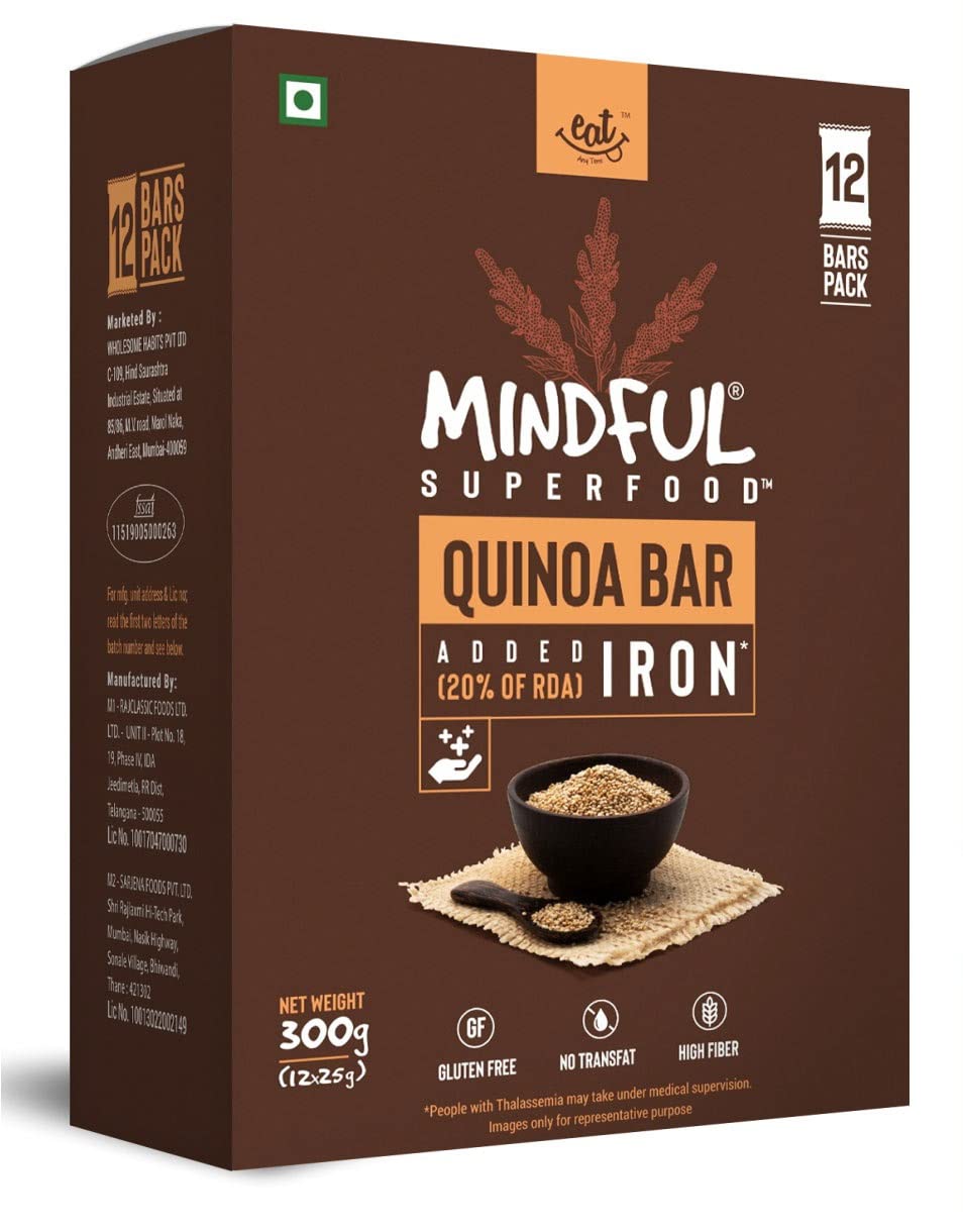 Eat Anytime Healthy Energy Quinoa Bar | Gluten Free & High Fiber | Energy Bar Su