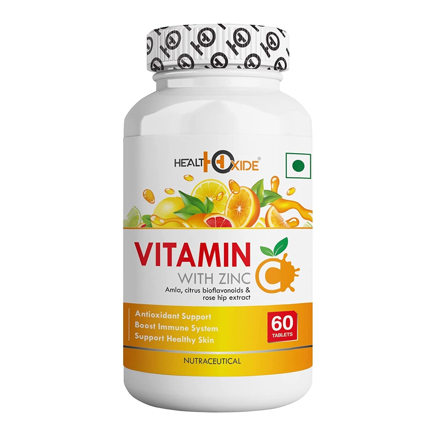 HEALTHOXIDE Pure Vitamin C 1000mg Tablet Supplement- Boost Immune System, Skin Glow, AntiOxidant - 60 Tablets