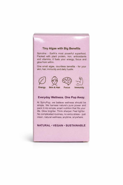 SpiruPop Spirulina Capsules for Women Hair Care | With Biotin, Zinc & Vitamin E | Natural Antioxidant Supplement for Stronger, Healthier Hair | Vegan, Non-GMO, Gluten Free | 60 Capsules
