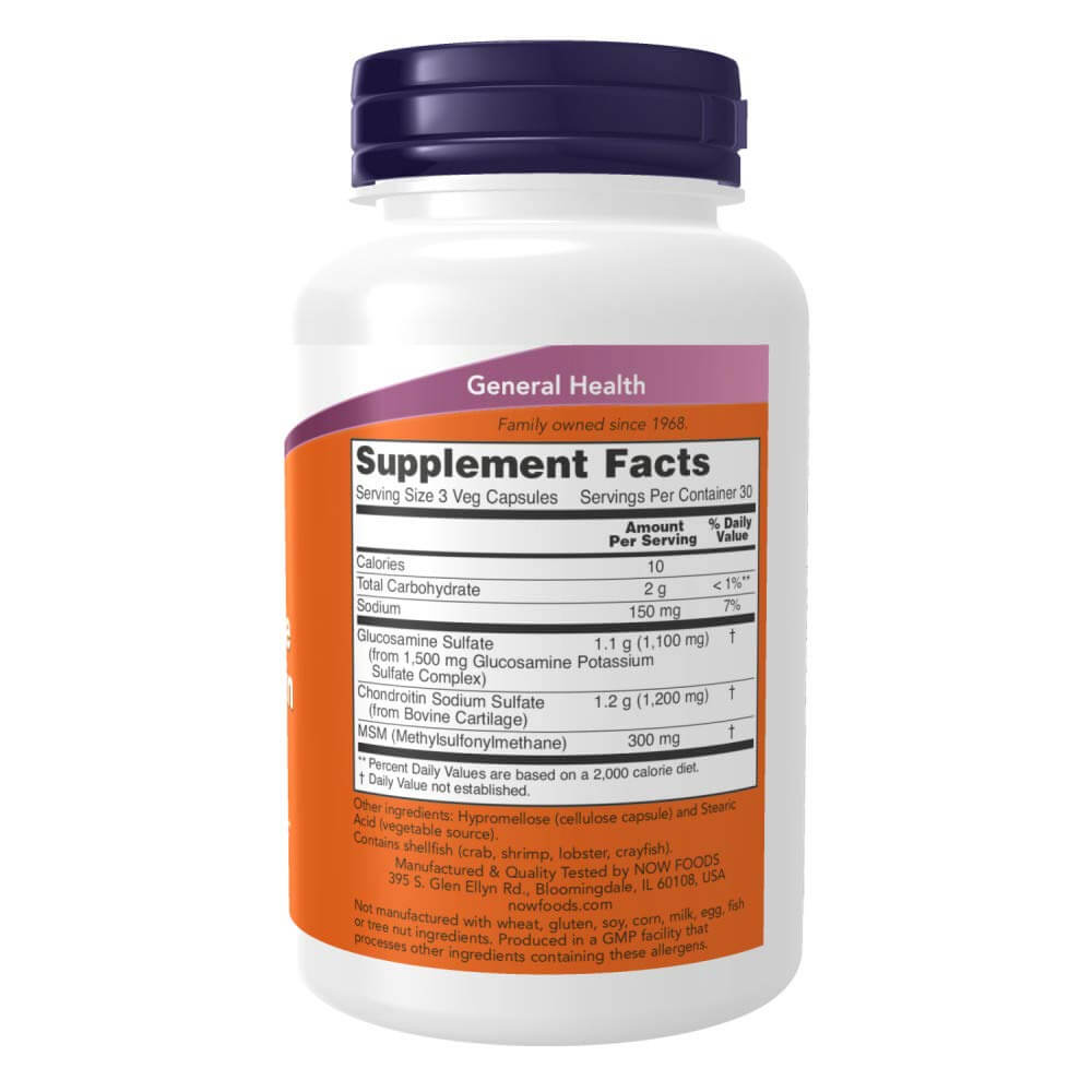 Now Foods Glucosamine and Chondroitin with MSM Joint Health Capsules - 90 Count