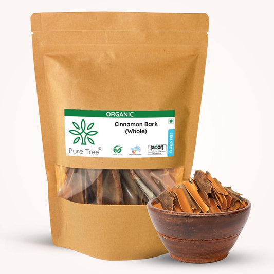 Pure Tree Certified Organic Dalchini Whole | 100 g | Cinnamon Stick | Cinnamon Bark | Spices Whole | Garam Masala | Sweet Aroma & Flavour