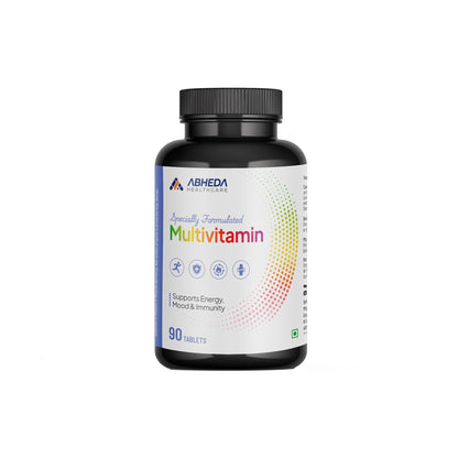 ABHEDA HEALTHCARE Multivitamin Tablets - 90 Count - Complete Daily Multivitamin for Energy, Immunity, and Overall Health - Vegetarian Formula