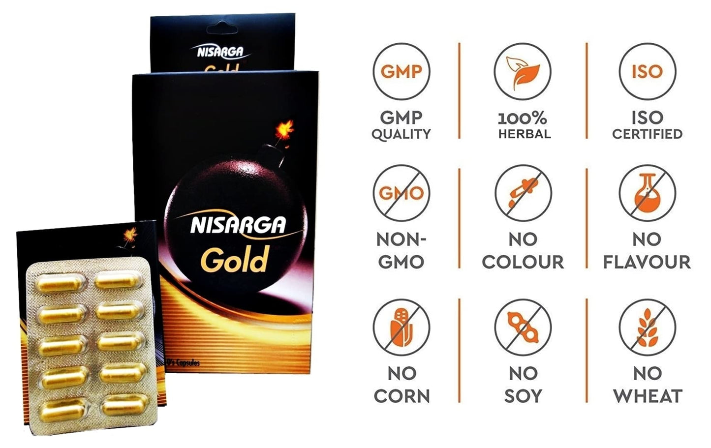 Neuhack Nisarga Gold Shilajit Capsules with Ashwagandha, Kaunch Beej for Strength, Stamina, Vigor supplement | 20 Capsules