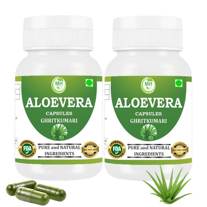 Morsan's Aloevera (Ghritkumari) Capsules, Pack of 2 x 60 x 500 mg. Veg. Capsules (2)