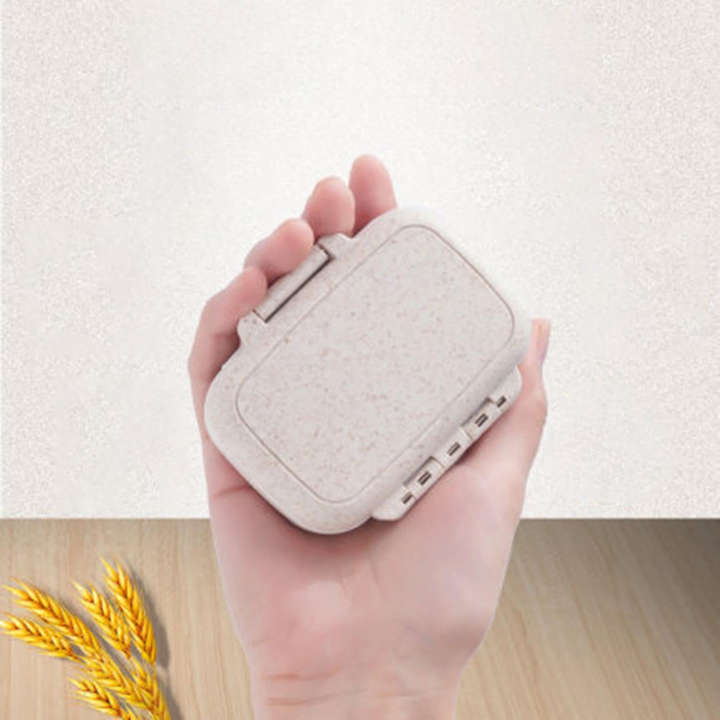 ECOMISTIQ®2xPill's Box Mini Portable Pills Organizer Case for Fish Oil Supplements Daily Beige|Health & Beauty|Health Care|Pill Boxes, Pill Cases
