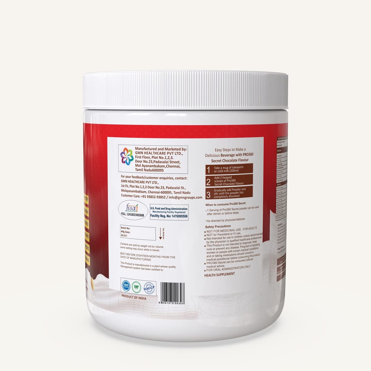 Pro360 Secret Nutritional Supplement Powder Dietary Supplement for Reproductive Health Testosterone booster, 250gm (Chocolate Flavour)
