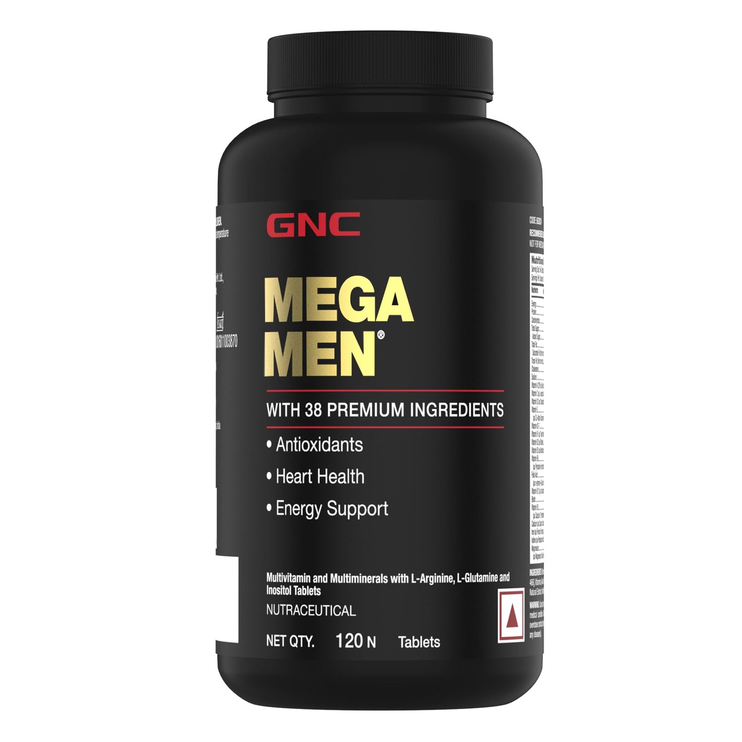 GNC Mega Men Multivitamin for Men | 120 Tablets | 38 Premium Ingredients | Strengthens Immune System | Promotes Prostate & Eye Care | Boosts Focus | Improves Overall Health | Formulated In USA