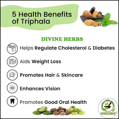 DIVINE HERBS Natural & Organic Triphala Powder For Skin & Health Care - 100 GM