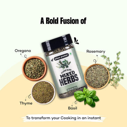 Urban Platter Mixed Herbs Shaker Jar, 35g / 1.2oz [Seasoning Mix of Oregano, Rosemary, Basil, Thyme]