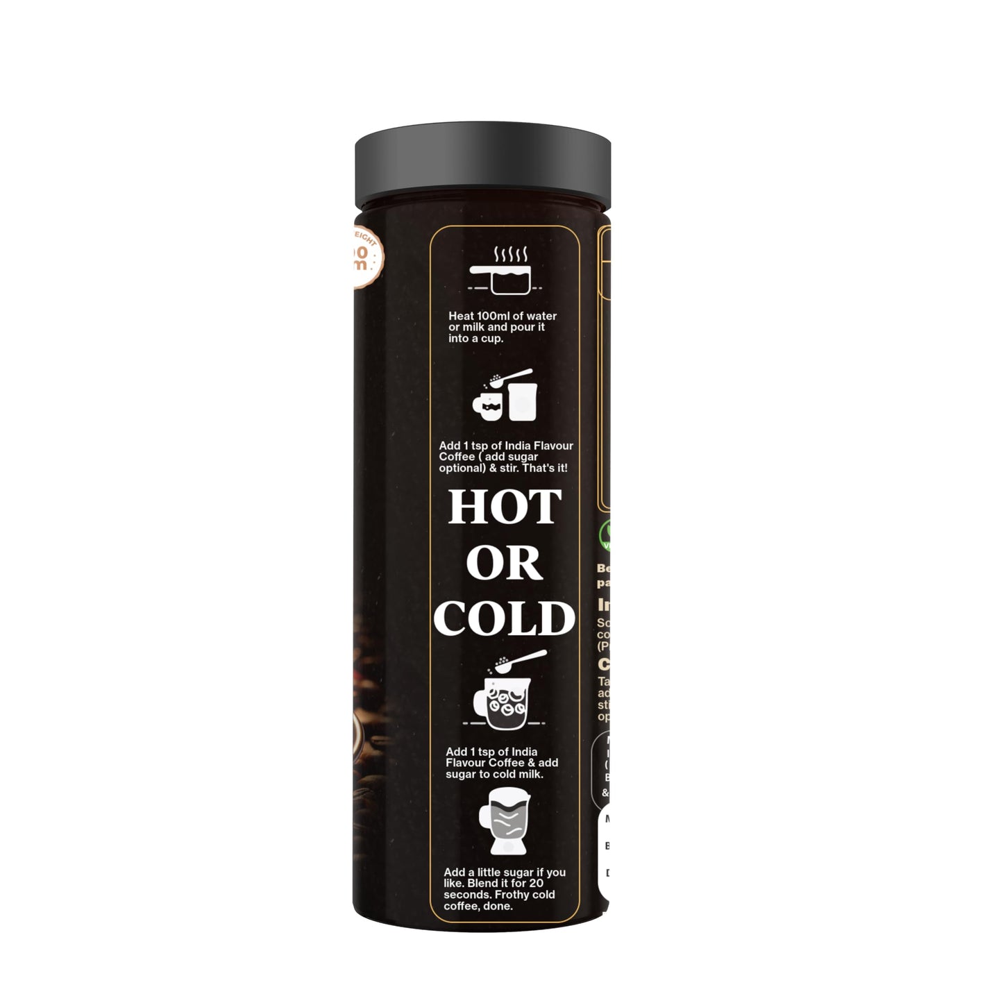 India Flavor Pure Coffee | 100% Pure Instant Coffee Powder | Energizing Coffee Blend, No Additives | 100 gm coffee, 50 Servings