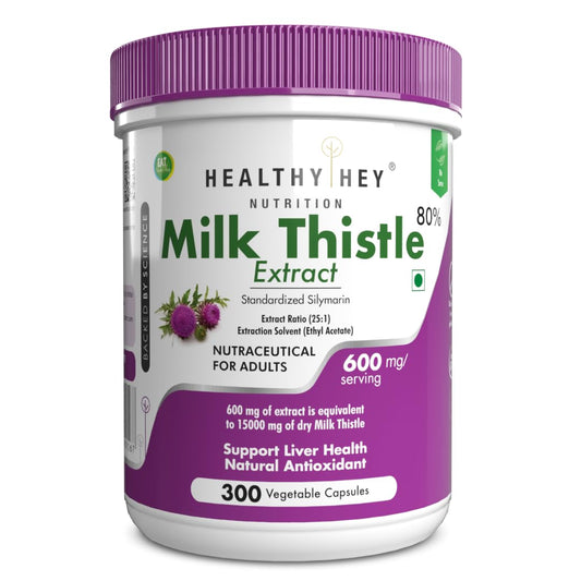 HealthyHey Nutrition Milk Thistle Capsules for Liver Health - High Strenght - 60