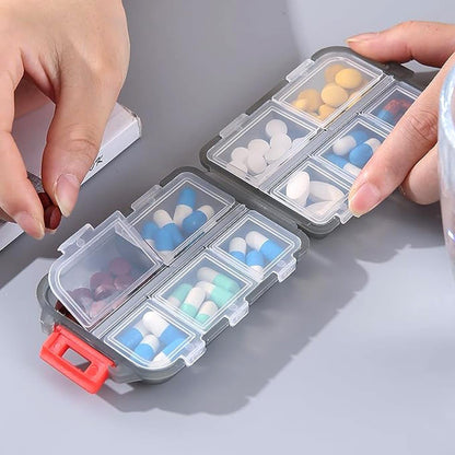 Portable Pill Organizer Box with 8 Compartments - BPA Free Moisture Resistant Medicine Storage Case for Tablets, Capsules, Vitamins & Supplements | Travel Friendly Daily Tablet Holder