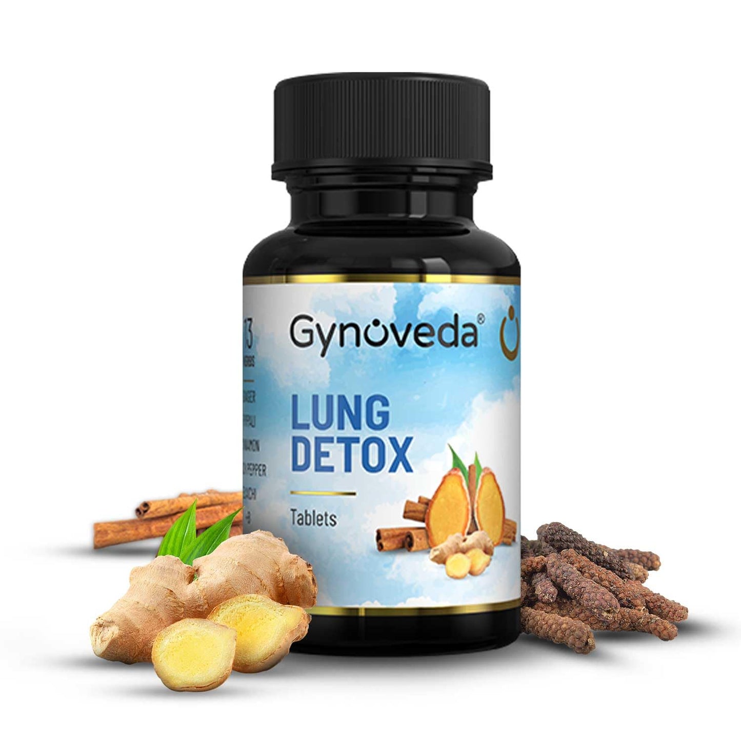 Gynoveda Lung Detox Ayurvedic Tablets. Reduces Damage From Smoking, Pollution. Removes Tar, Toxins, Mucus. Improves Lung Health and Immunity. 1 bottle, 120 tablets