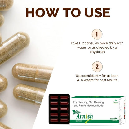 Ronish Bioceuticals Arnish Capsules – Ayurvedic Herbal Formula with Aloe Vera, Reetha, Guduchi & Harada | Supports Wellness & Immunity | 10 Capsules
