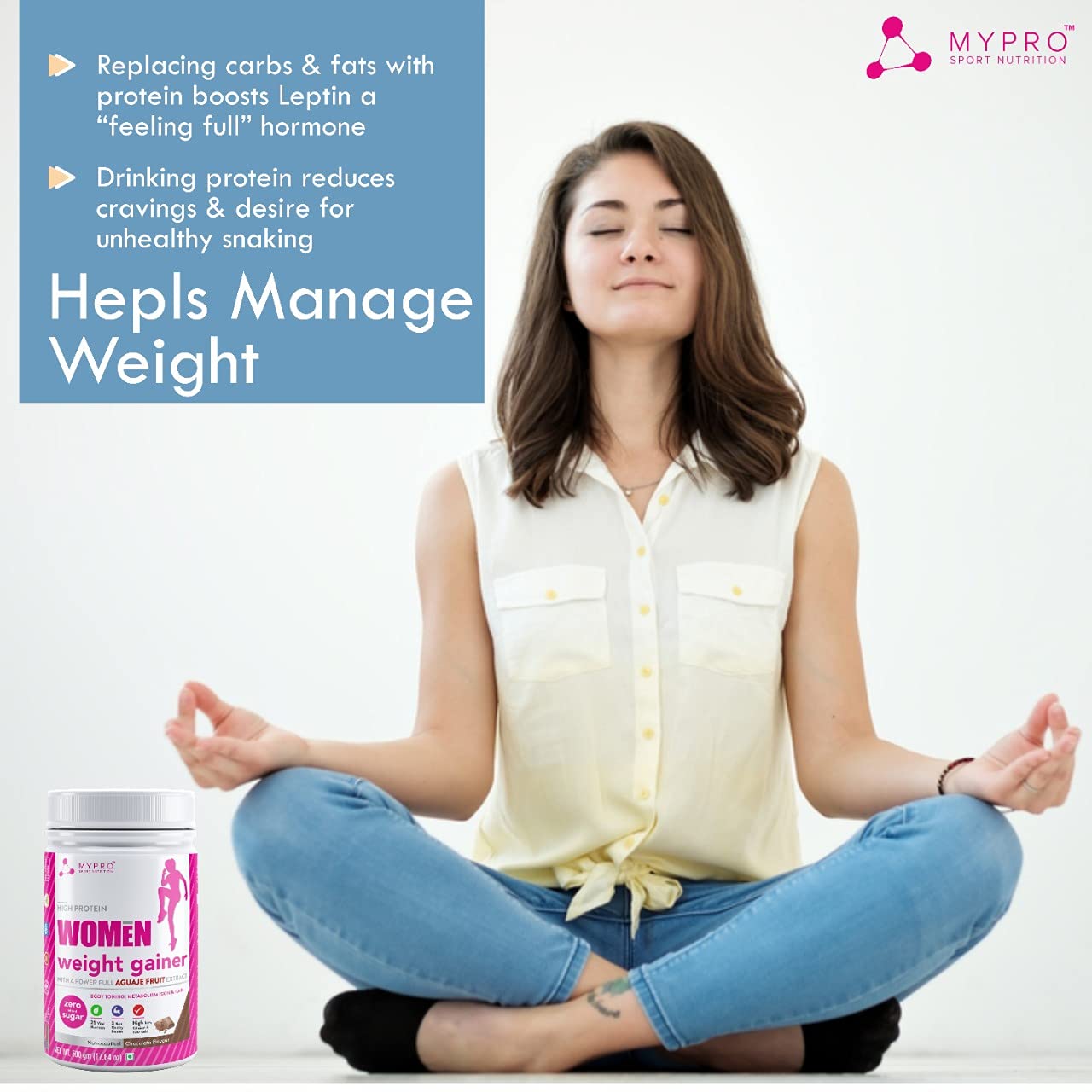 Mypro Sport Nutrition High Protein Women Weight Gainer For Increase Mus- image 4