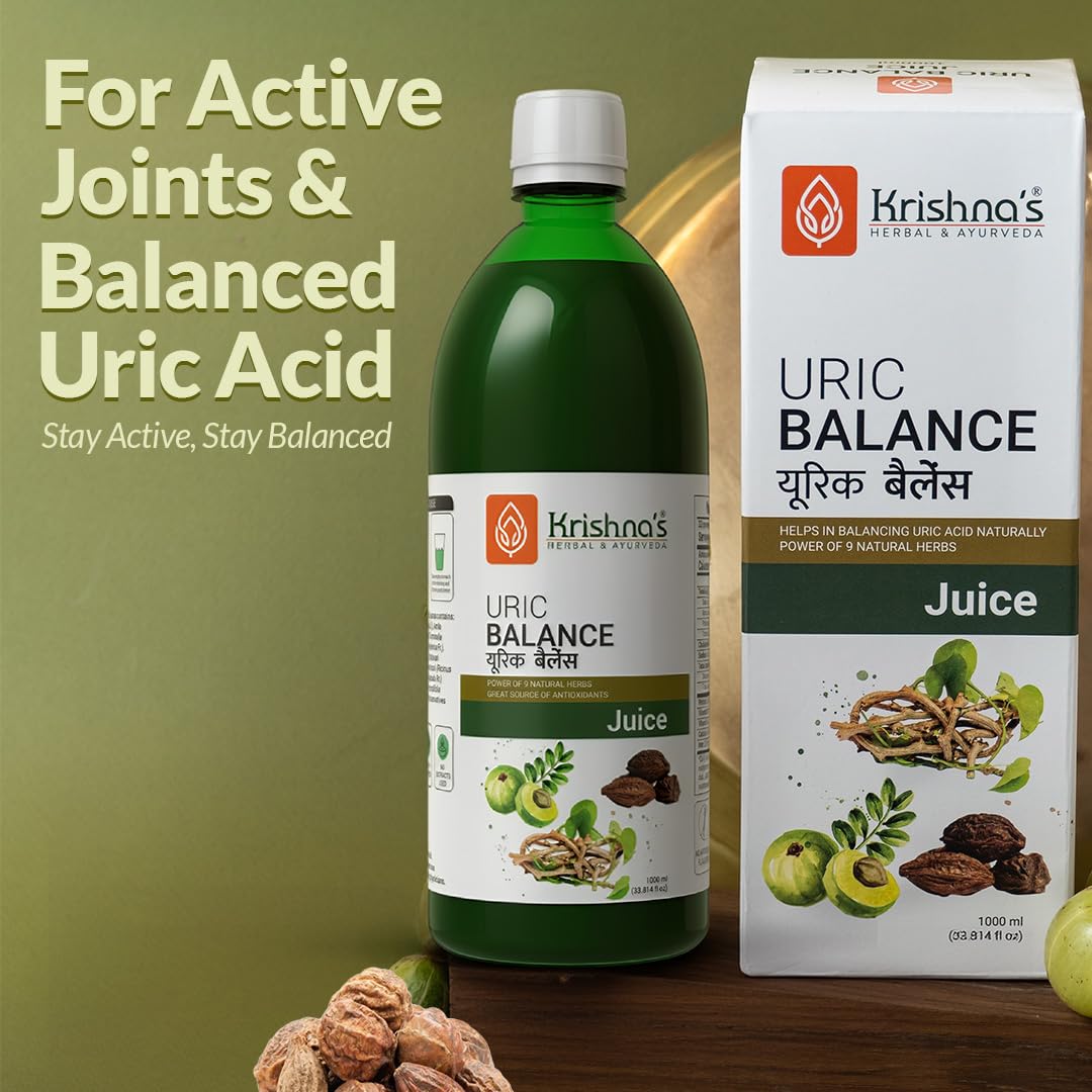KRISHNA'S HERBAL & AYURVEDA Uric Balance Juice 1000 Ml | Balancing Uric Acid Naturally | Power Of Kutki, Adusa, Arand Mool & 6 More Herbs