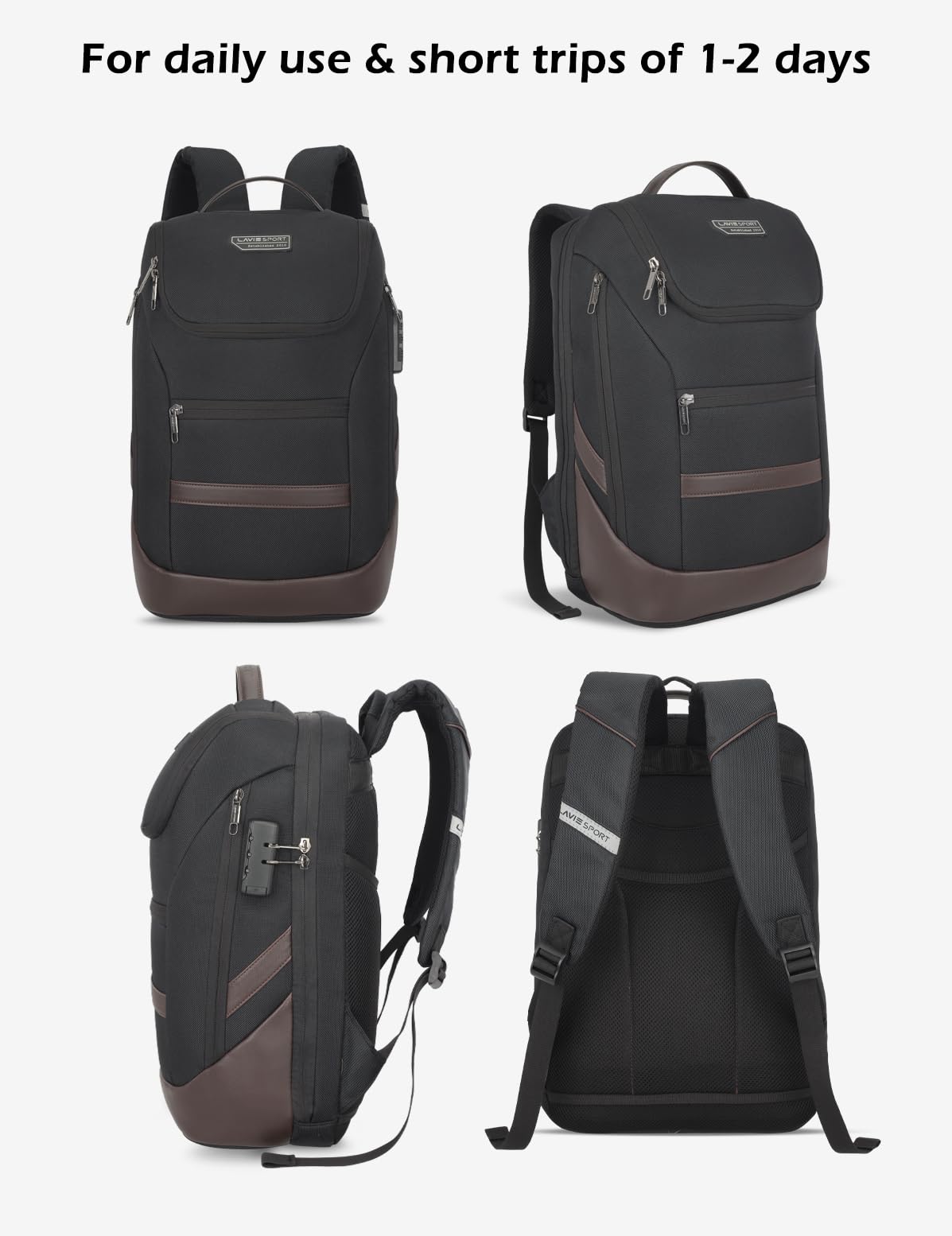 Lavie Sport 45cm Emperor Anti-Theft Premium 24 Litres Backpack with Lap- image 5