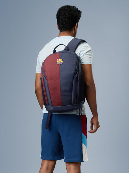 The Souled Store FCB Legacy Backpack – Official FC Barcelona Red & Blue 24L Laptop & College Bag, Travel Daypack for Men & Women