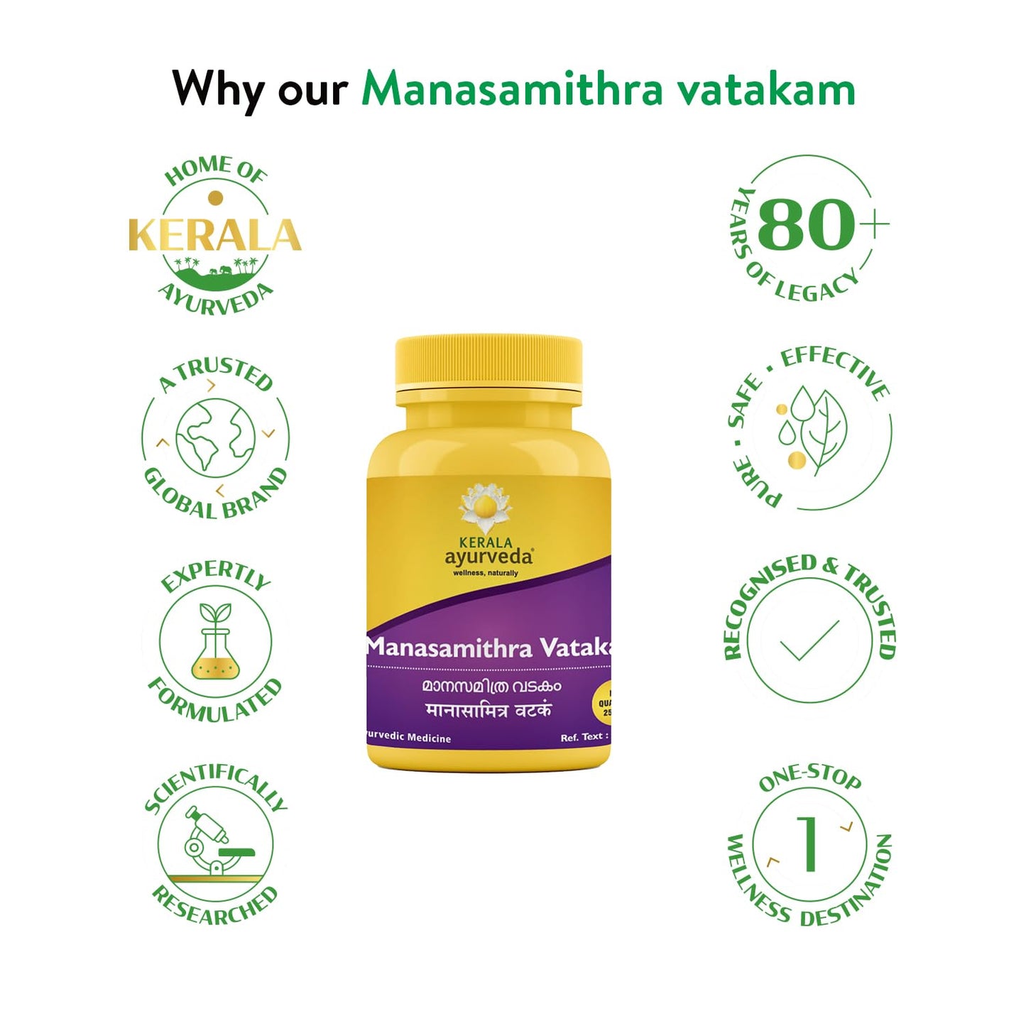Kerala Ayurveda Manasamitra Vatakam | Ayurvedic Sleeping Tablets for De- image 4