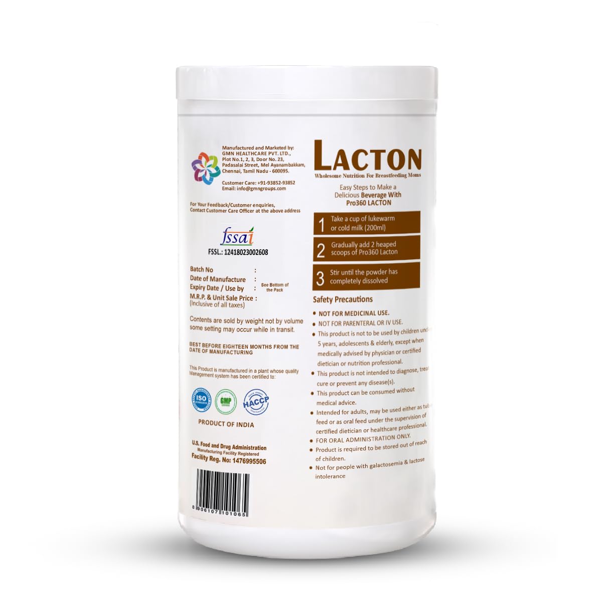 Pro360 Lacton for Breastfeeding and Lactating Mothers Milk Nutrition Powder - Lactation Supplement Booster with Herbal Extracts, Helps to Increase Breast Milk - Chocolate Flavor 750g