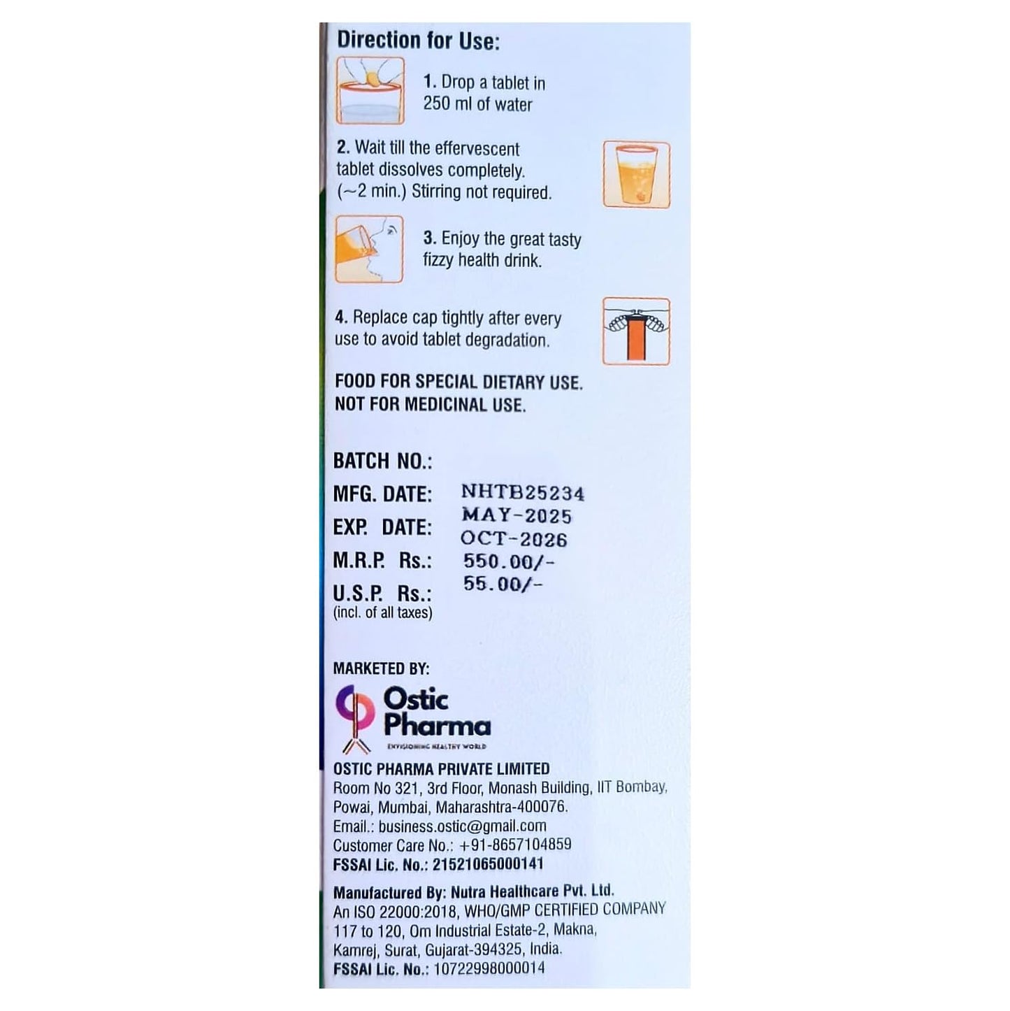 Ostisterone: Wellness Product for Male | Orange Flavour | Multivitamins and mineral | 10 Tablets