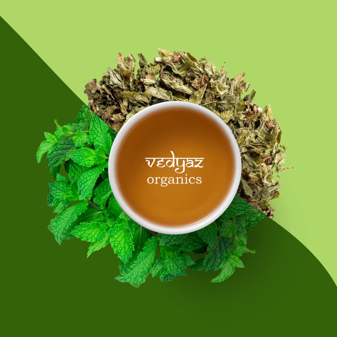 Vedyaz Organic Pure Spearmint Herbal Tea Leaves - 50gm - 100% Natural, Rich in antioxidants for PCOD/PCOS, Hormonal imbalance, unwanted facial hair, Acne and Immunity Boosting