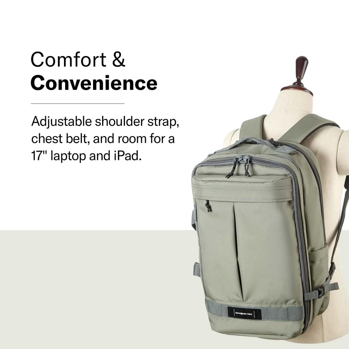 Samsonite Red Vickson 3Way Backpack 34 Cms Khakhi Polyester Premium Laptop Backpacks for Travel 17" laptop & Ipad compatible